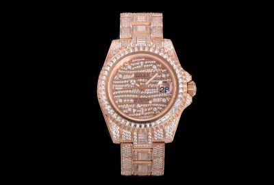 Rolex GMT-Master ii 40mm Seagull 2824 Movement 904L Steel Iced out Watch